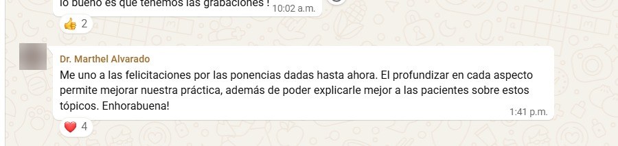 Testimonio de participante