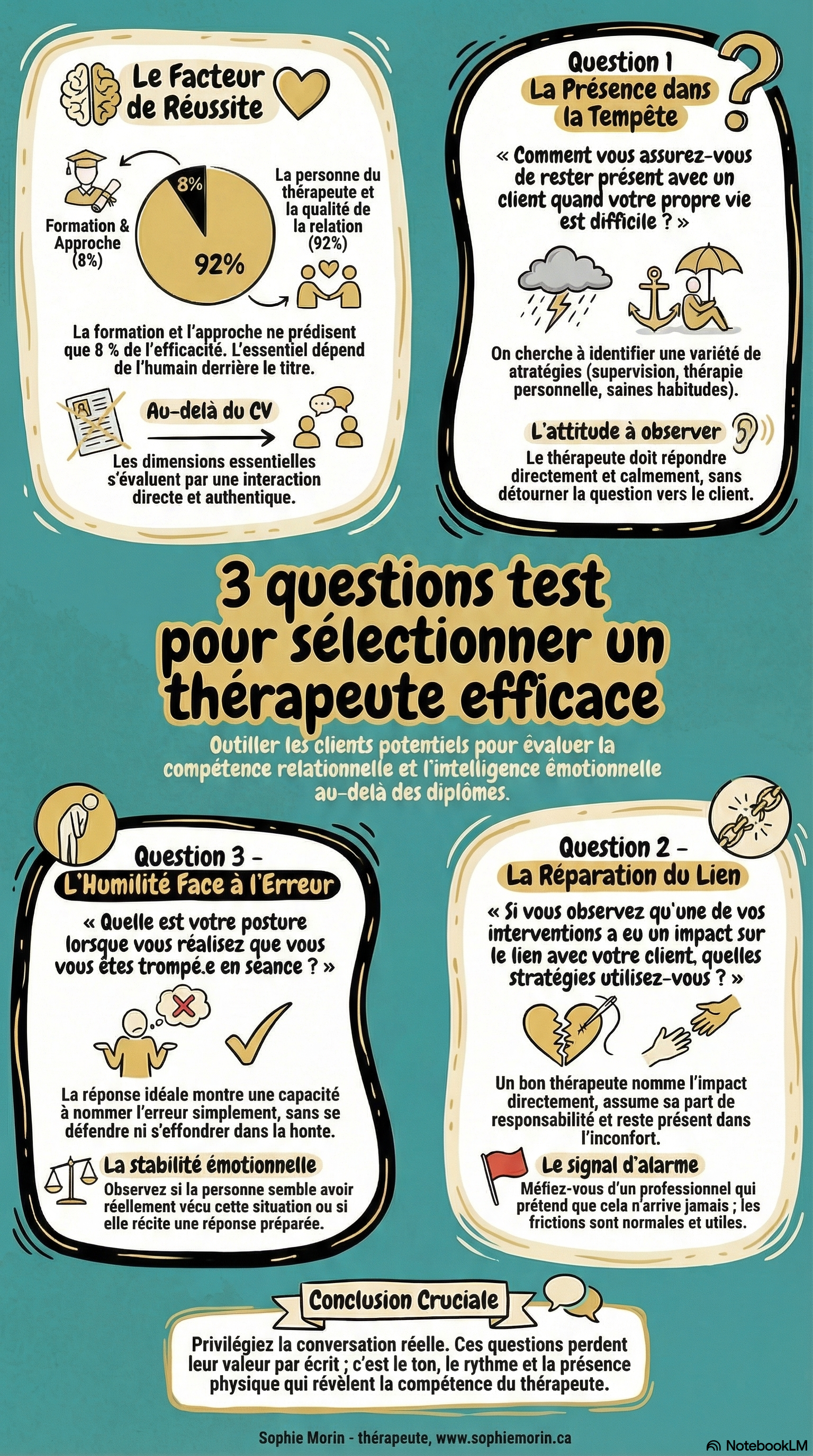 3 questions stratégiques pour sélectionner un thérapeute efficace