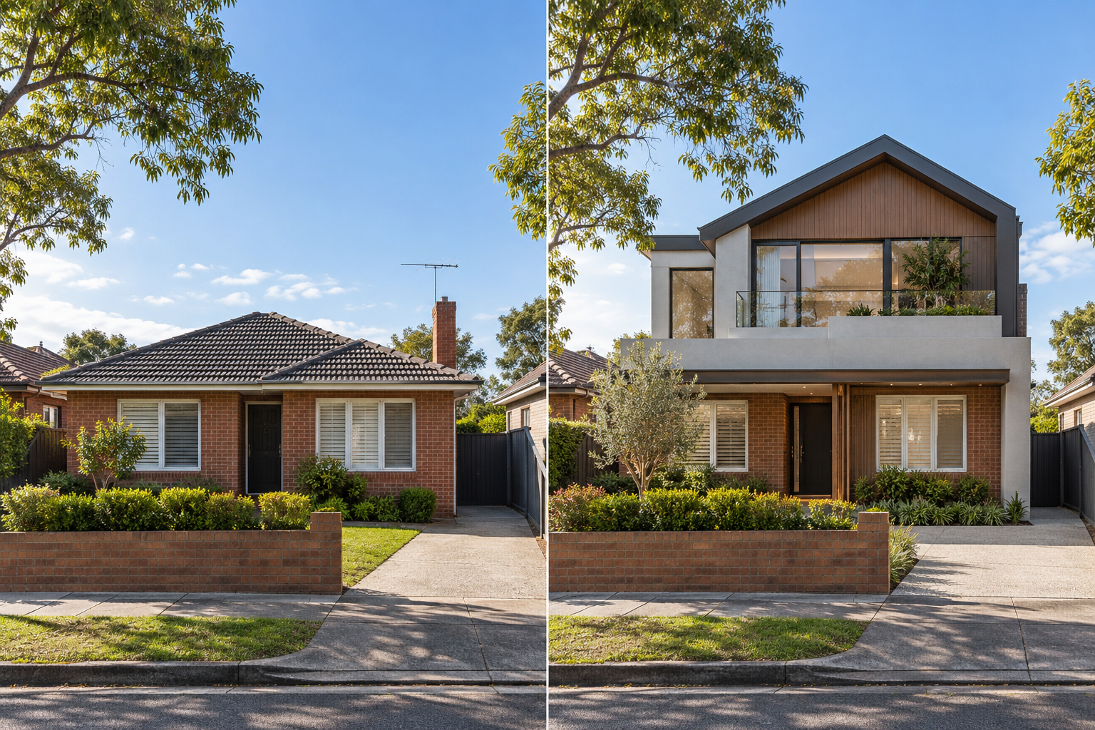 Two-storey family home suited to a first-floor extension