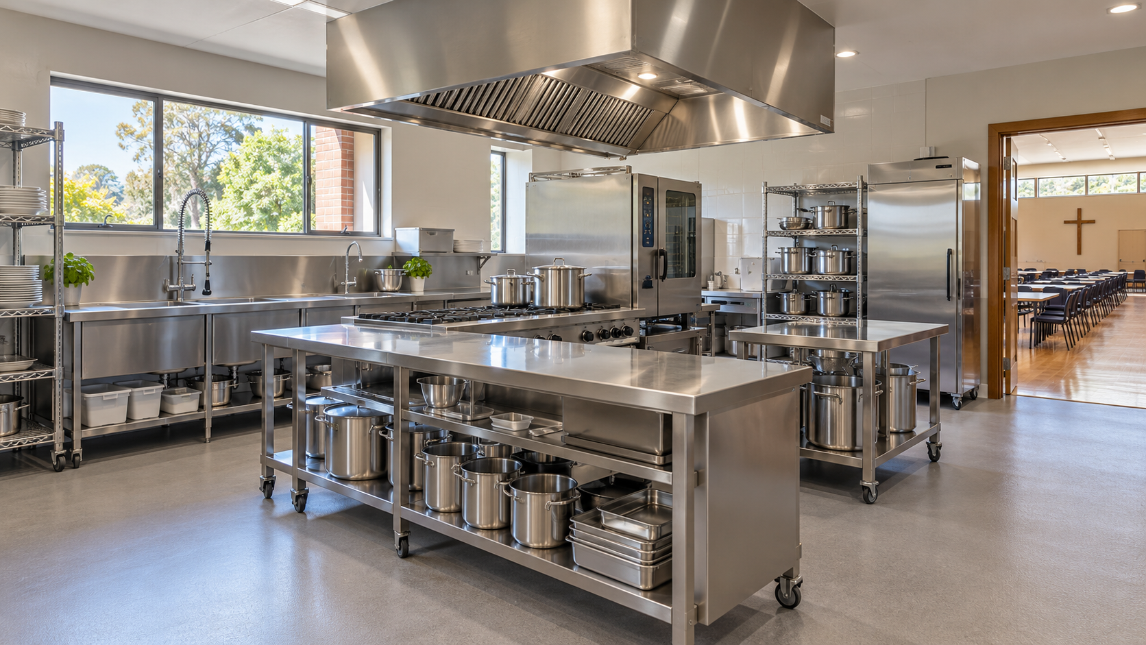 AI-generated commercial community kitchen concept