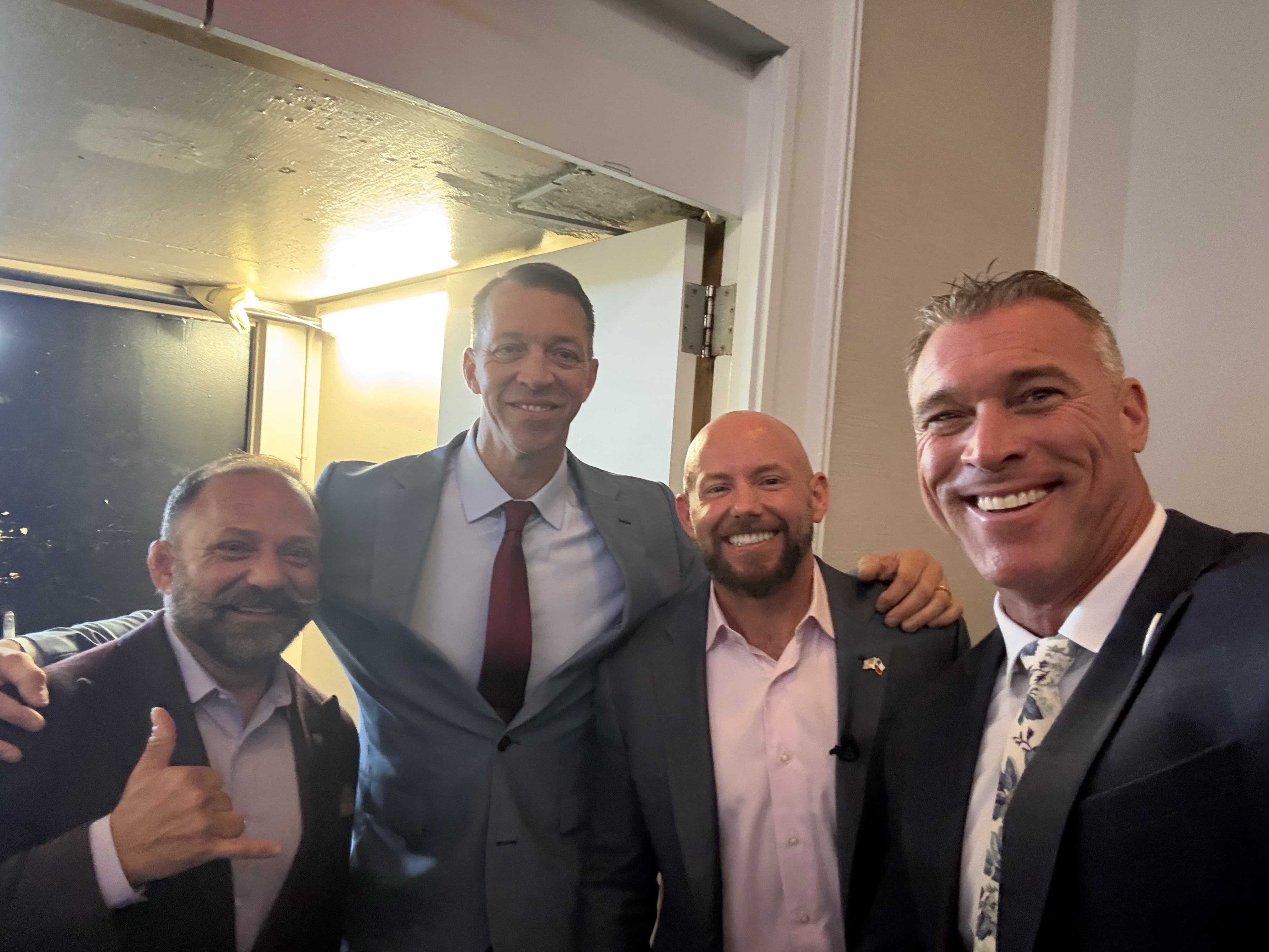 Chuck Meeker with Chad Robichaux, Jimmy St. Louis and Brigham Buhler in Washington