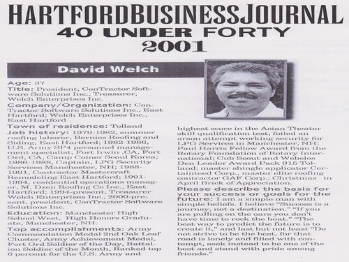 Hartford Business Journal 40 Under 40 feature