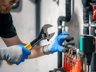 Plumber diagnosing a plumbing problem