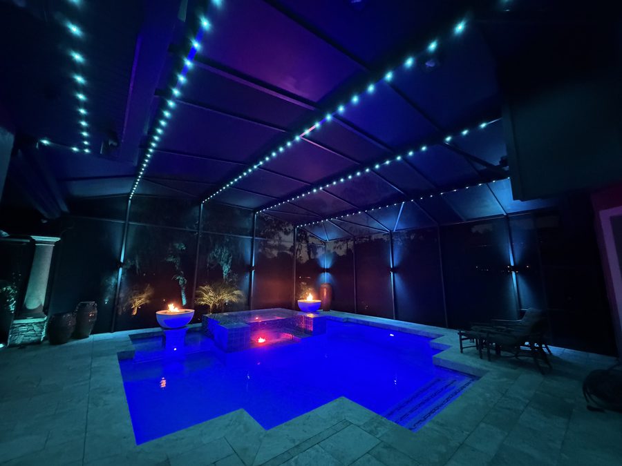 Pool cage RGB lighting