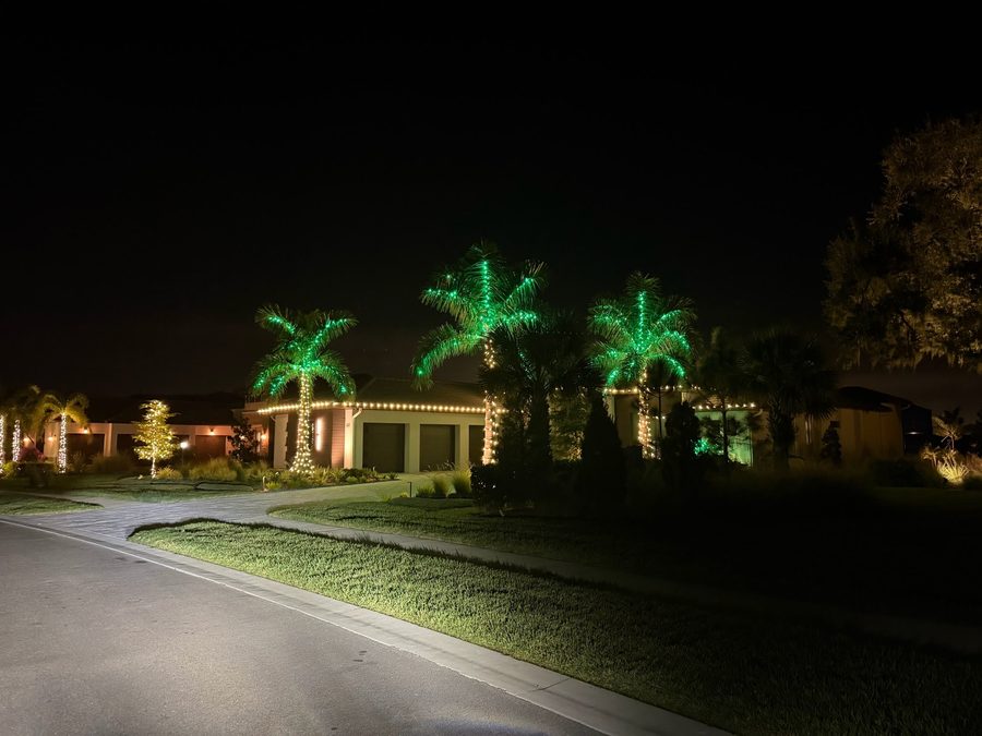 Custom driveway holiday light display