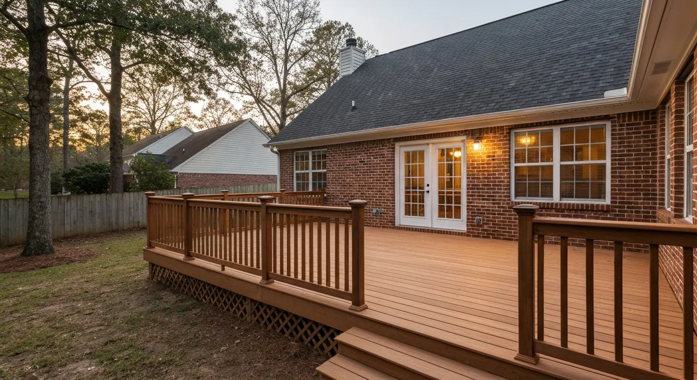 Custom deck design rendering for Cornelius property