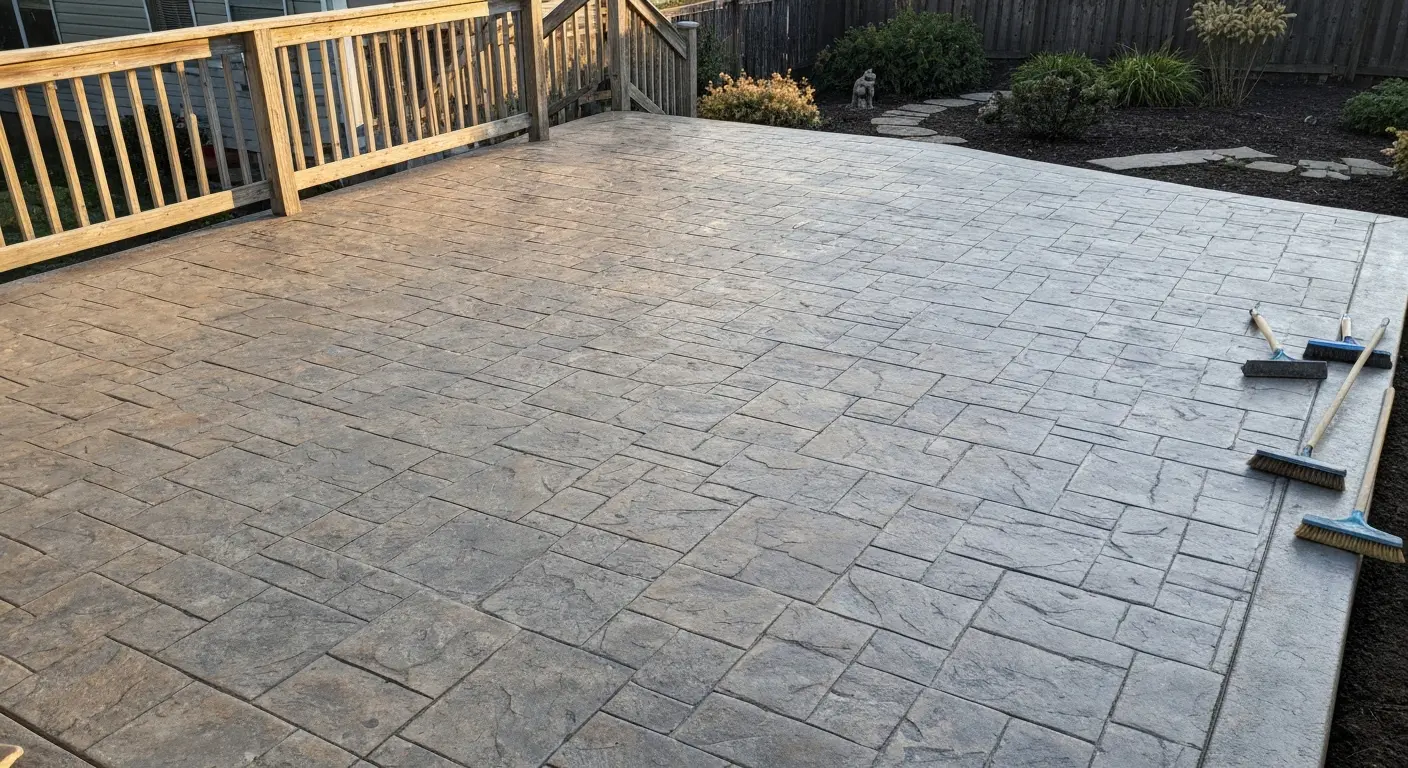 Stamped concrete patio design