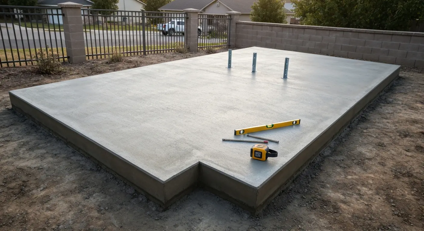 Outdoor kitchen concrete pad