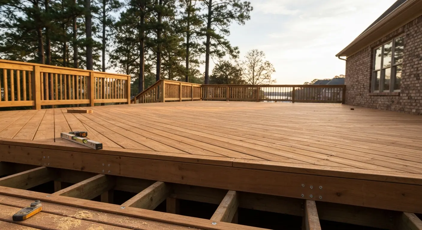 Wood deck installation project