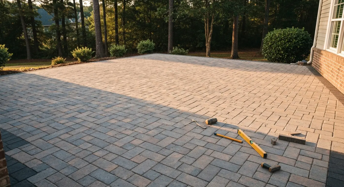 Paver patio installation
