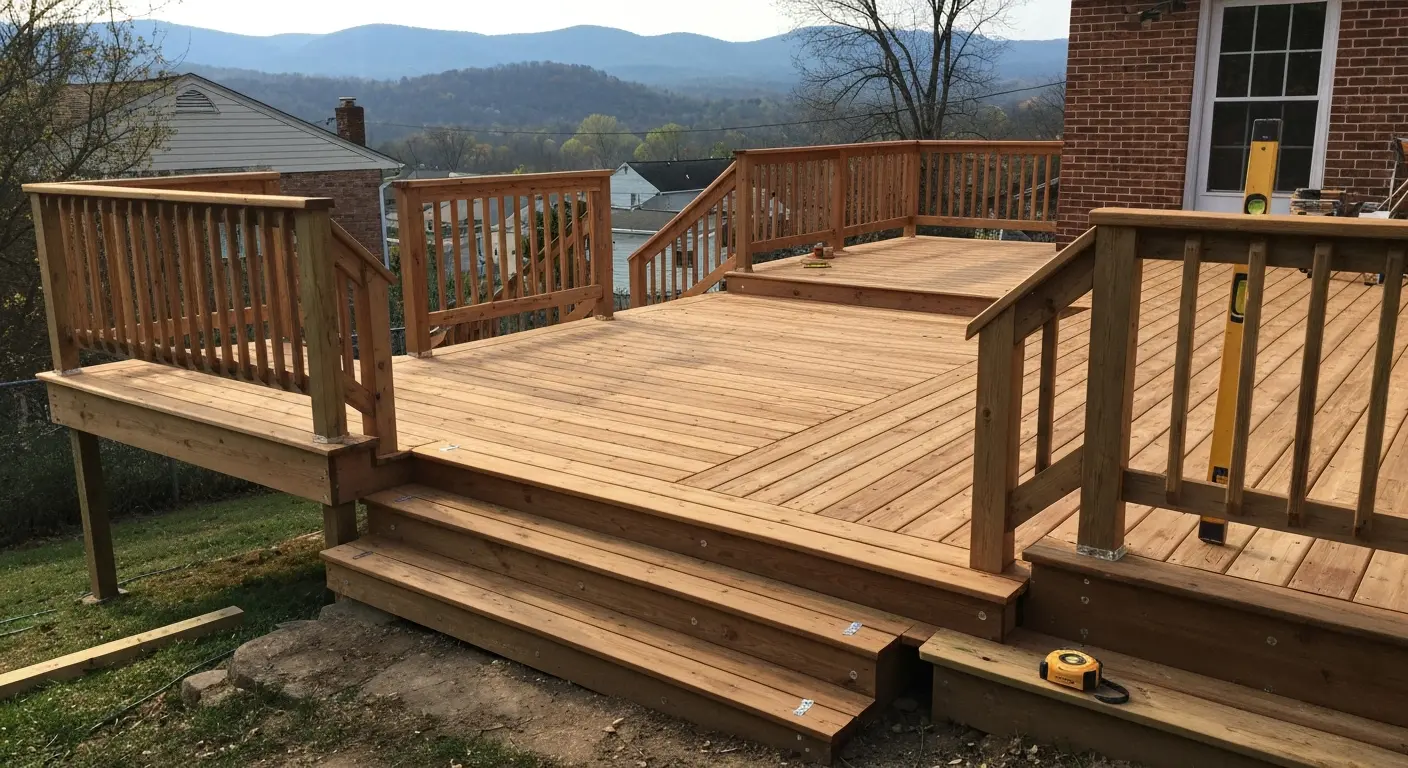 Wood deck construction in Bristol