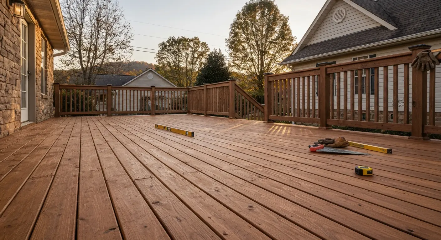 Wood deck construction
