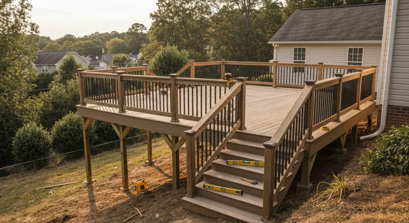 Multi-level deck with stairs