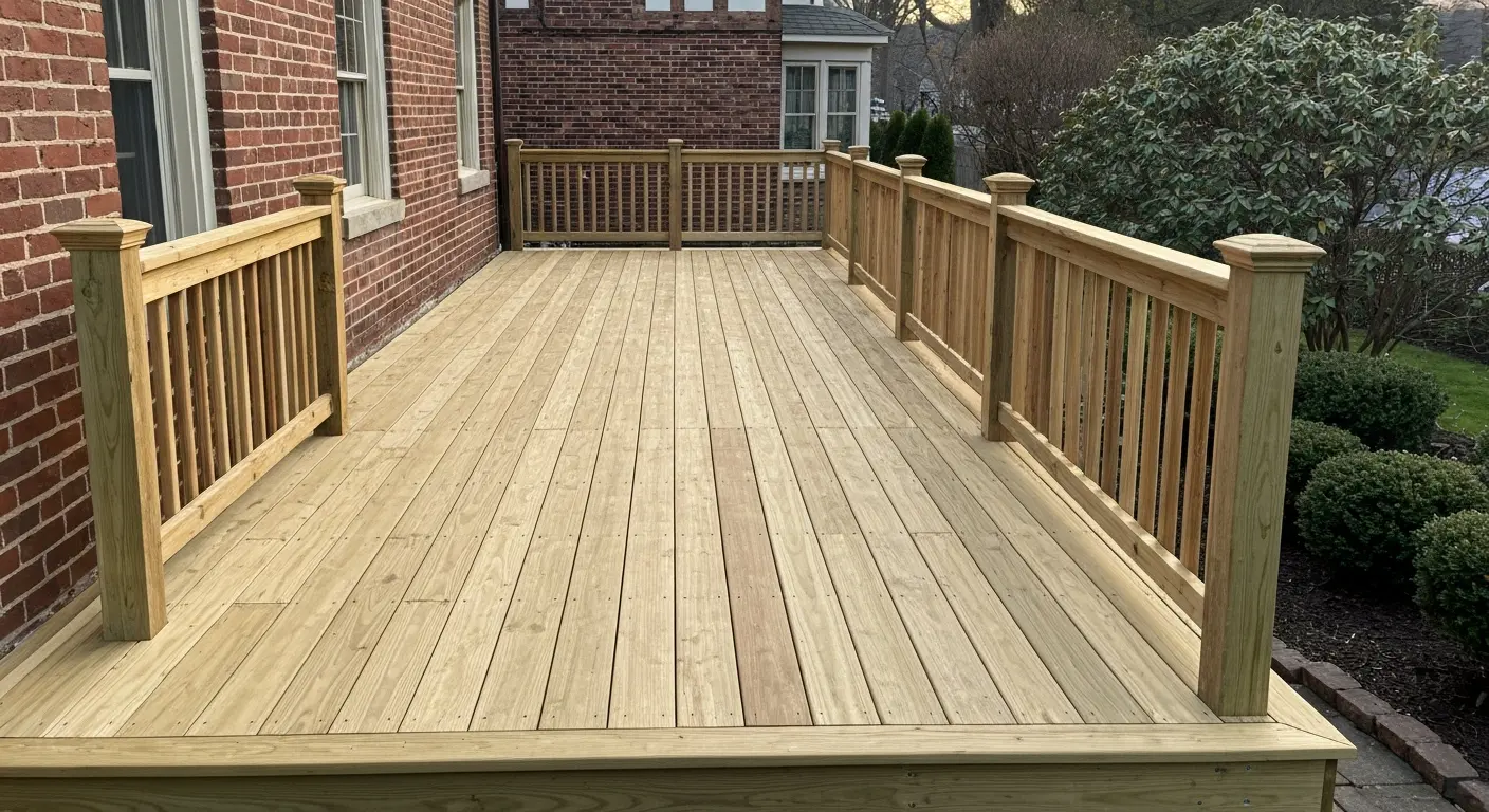 Wood deck construction