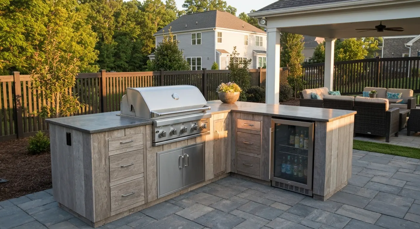 Custom outdoor kitchen installation