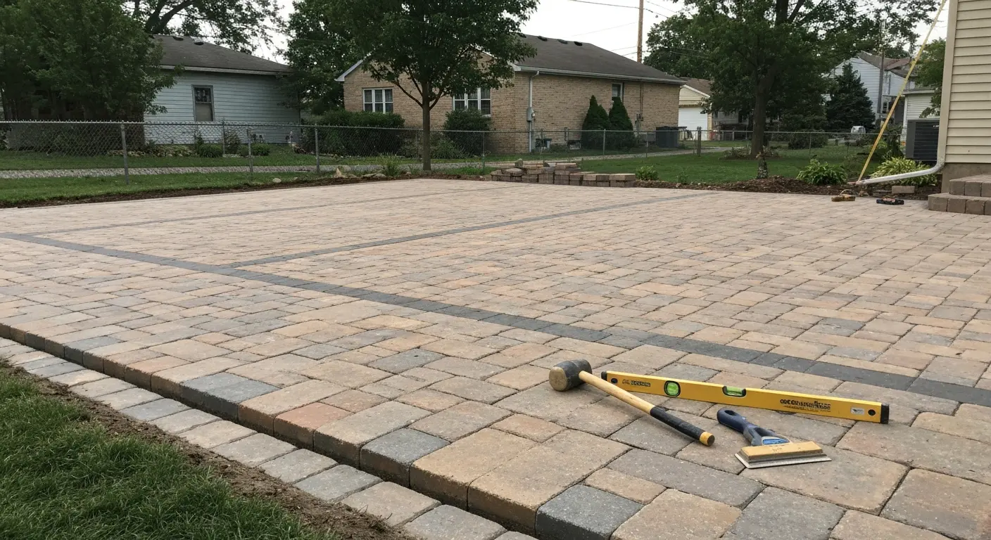 Paver patio installation