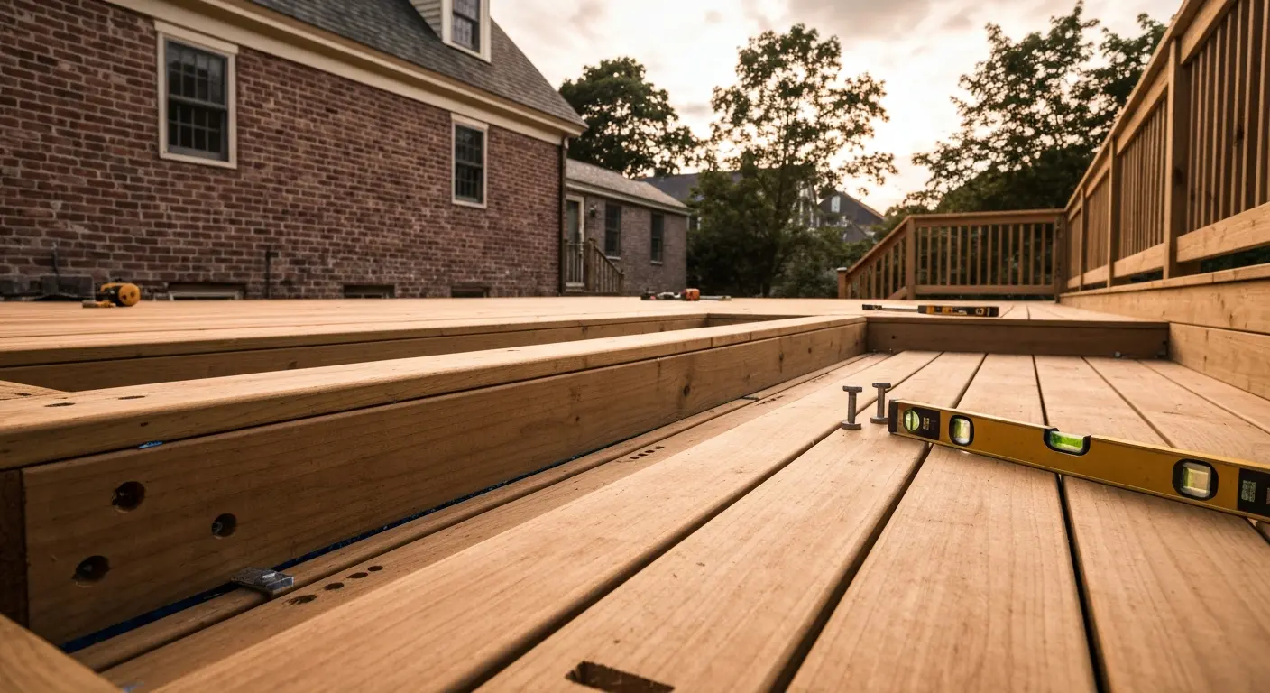 Wood deck construction