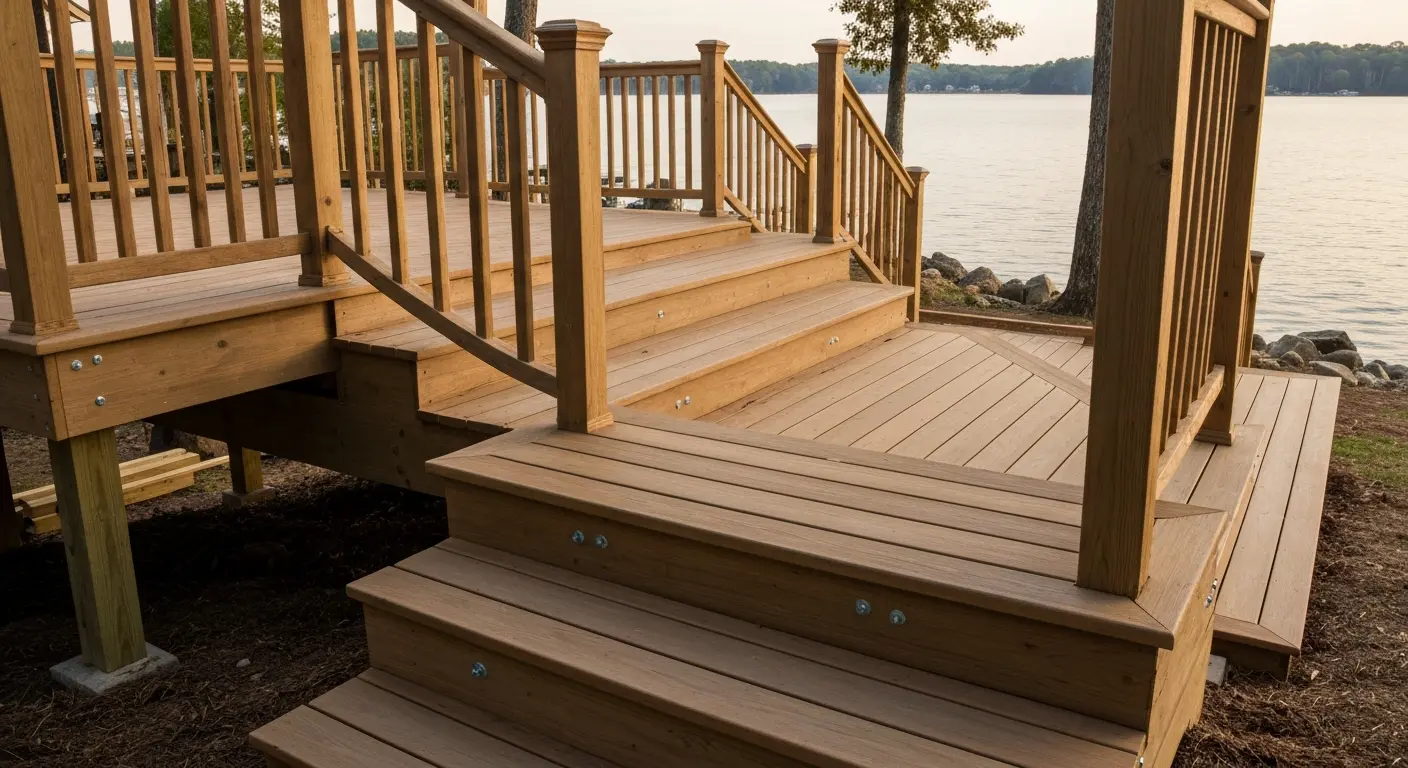 Multi-level deck with stairs