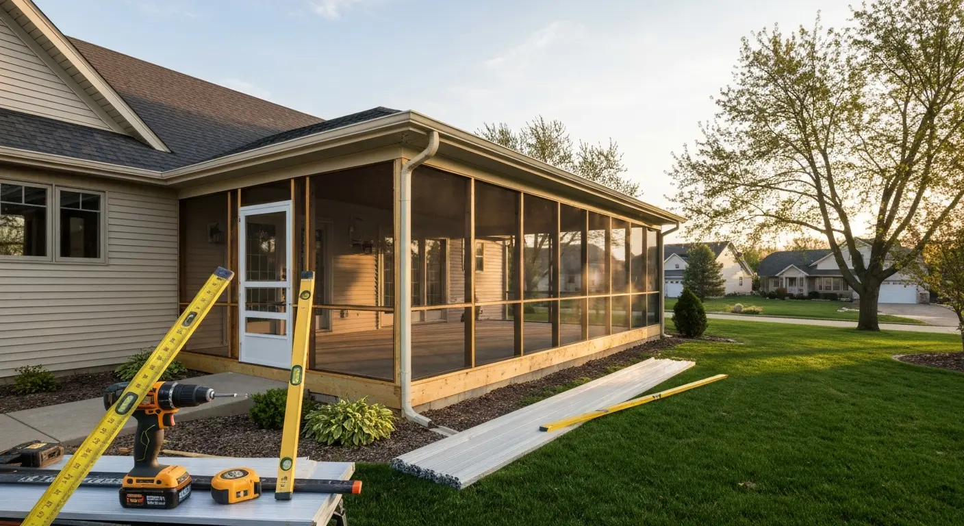 Screened porch installation