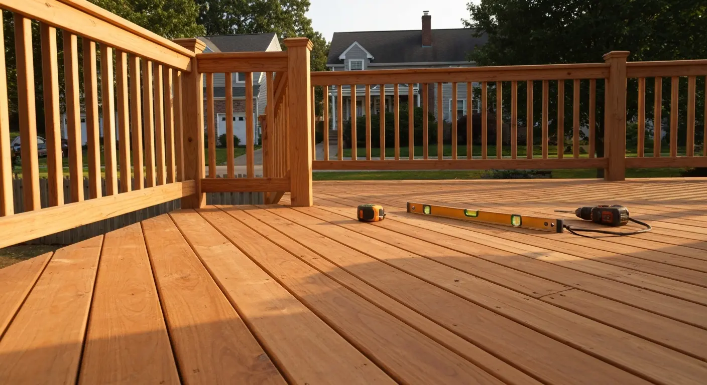 Wood deck construction