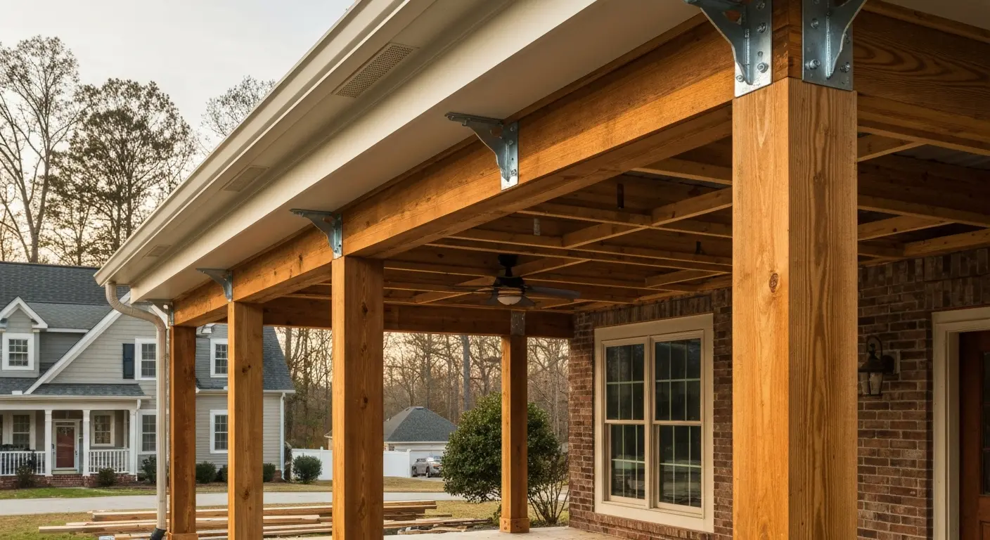 Covered porch construction