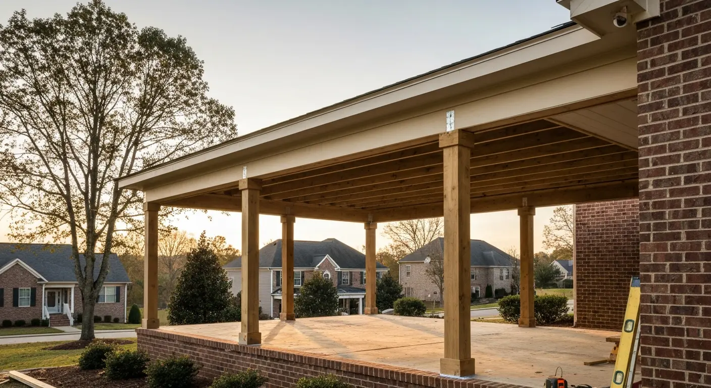 Covered porch construction