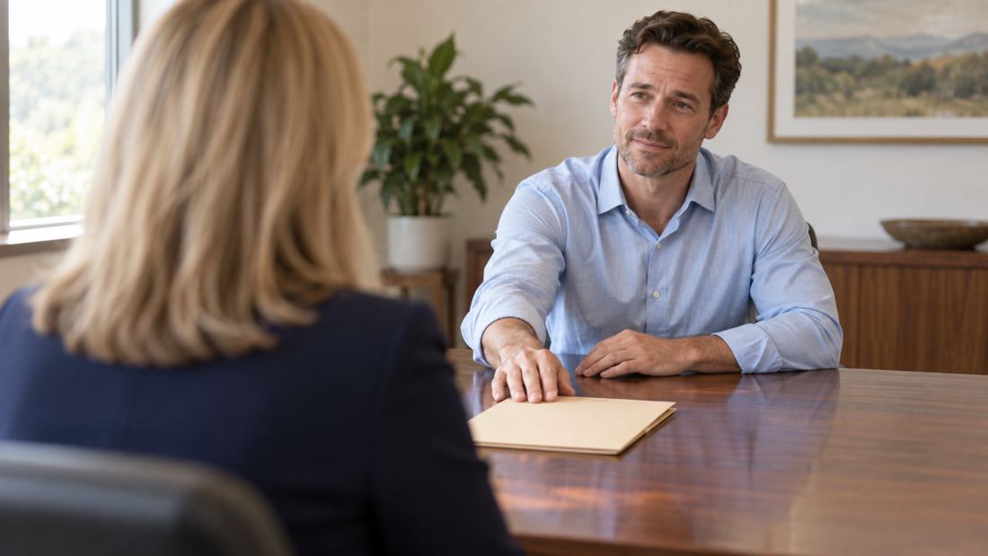 A coach and a business owner in a one-on-one coaching session