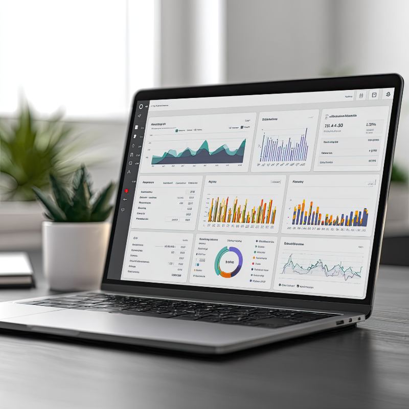 ABoS business dashboard open on a laptop
