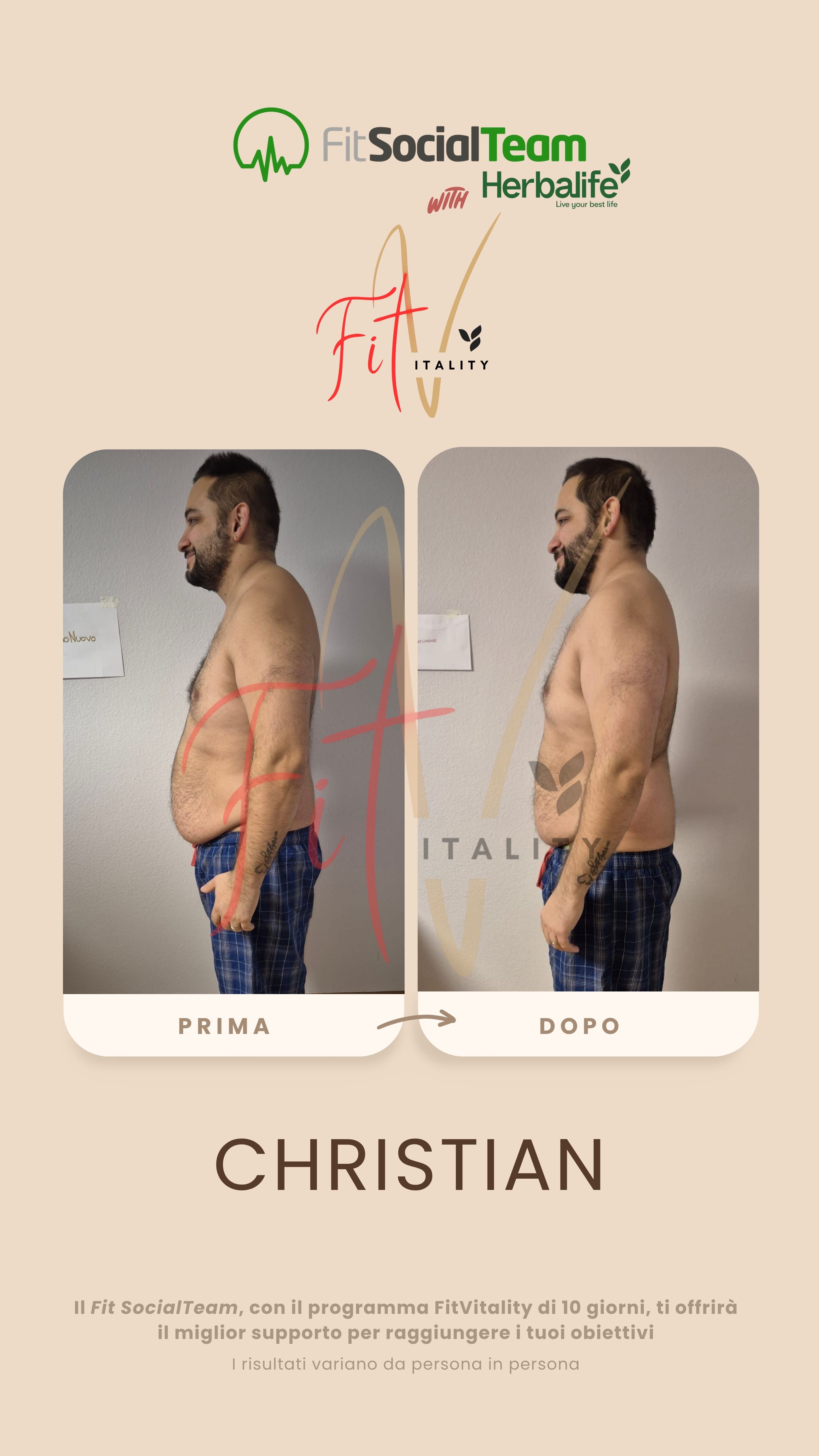 Perdia peso Herbalife Chistian