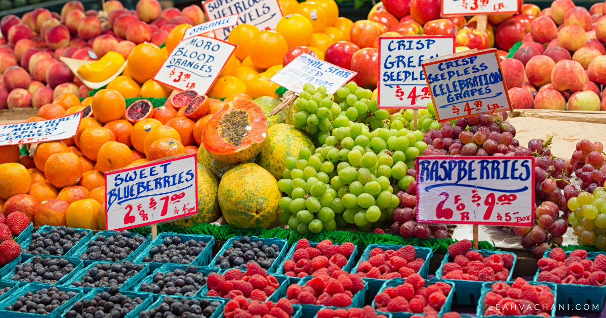 farmer's market fruit selection