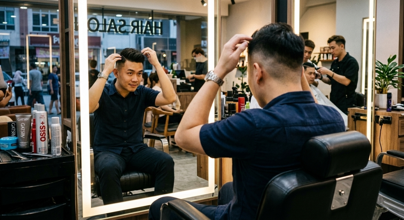 happy client with hair wig on