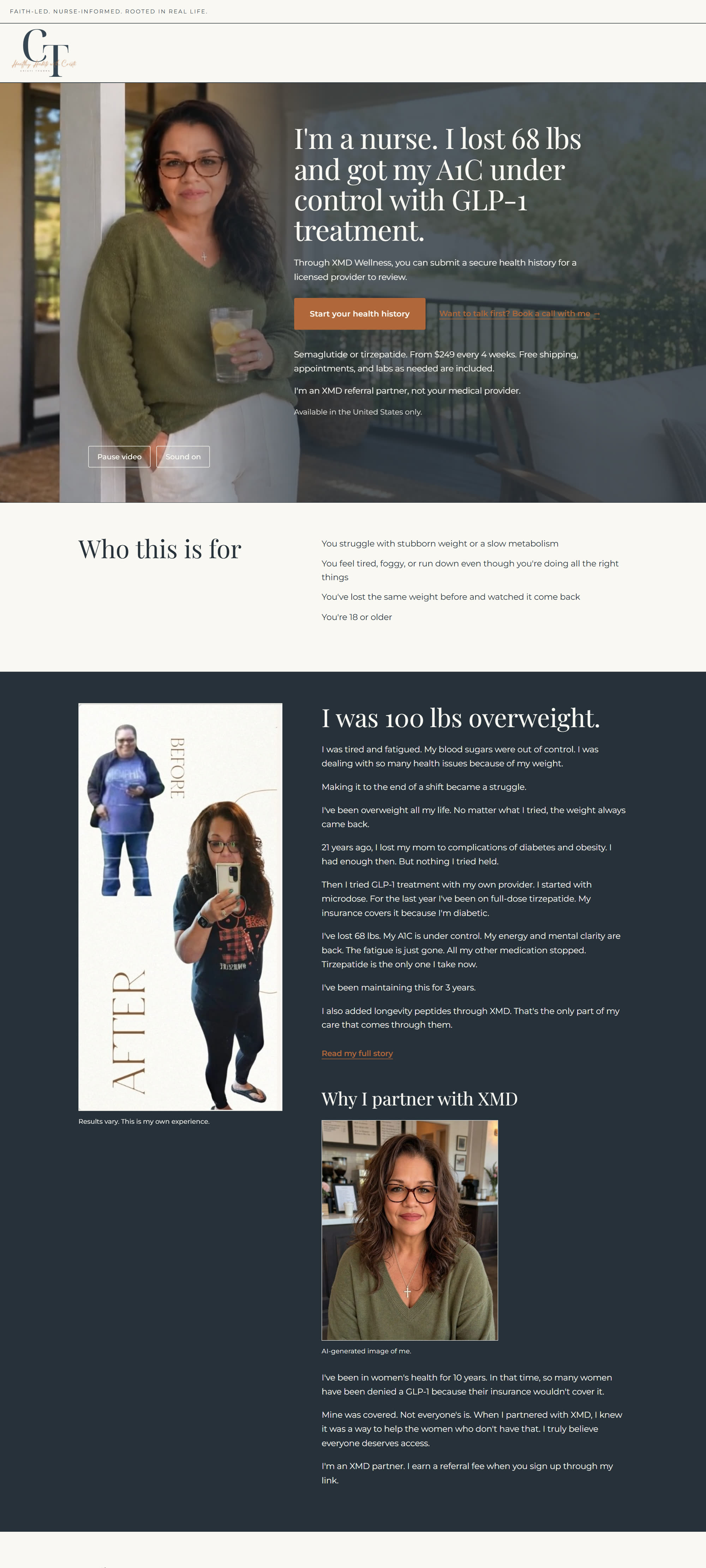 GLP-1 and peptides referral funnel