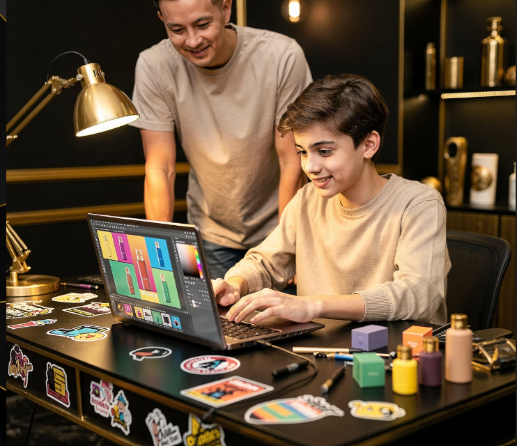 Kids building their first product