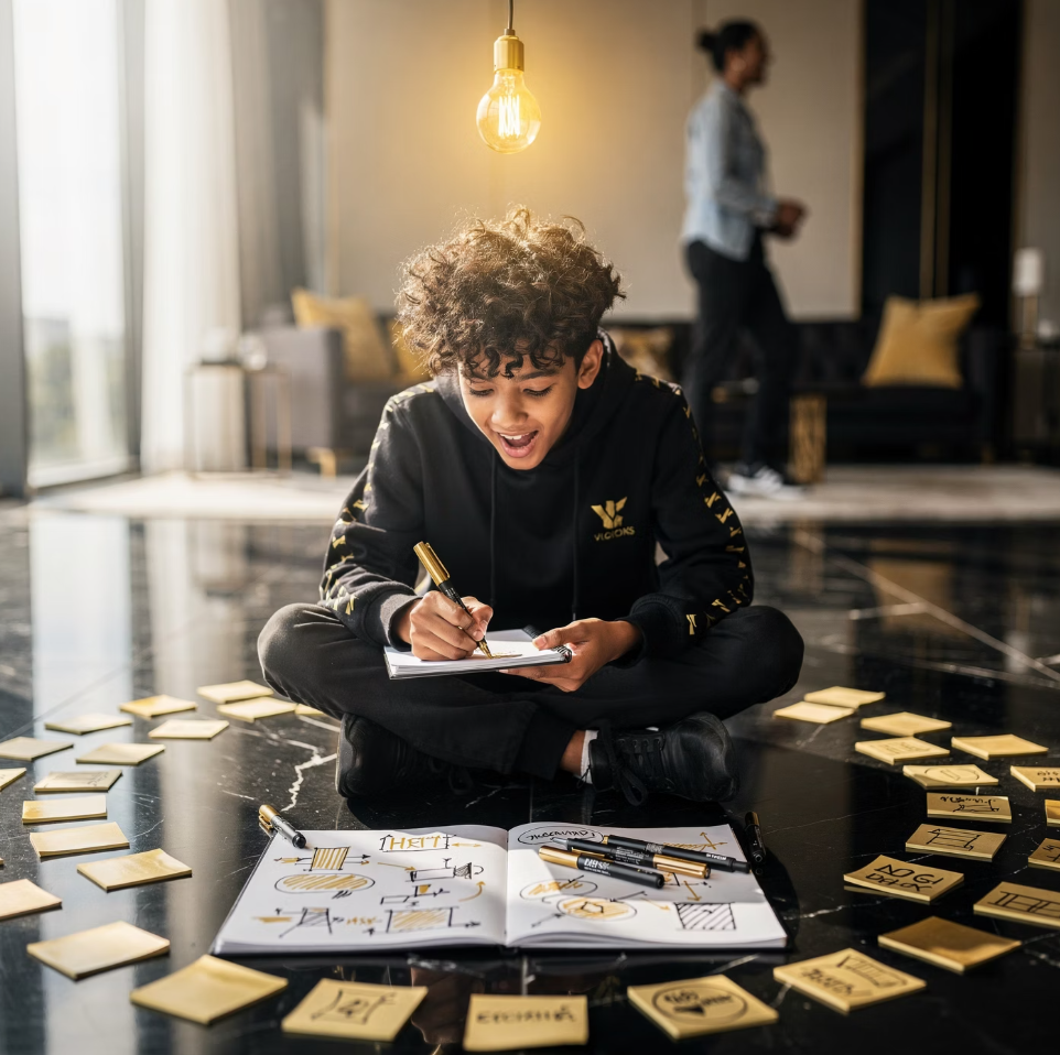 Child with ideas and problem-solving