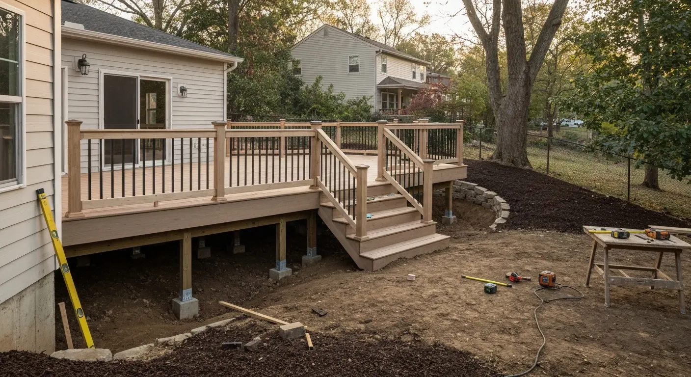 Multi-level deck with stairs