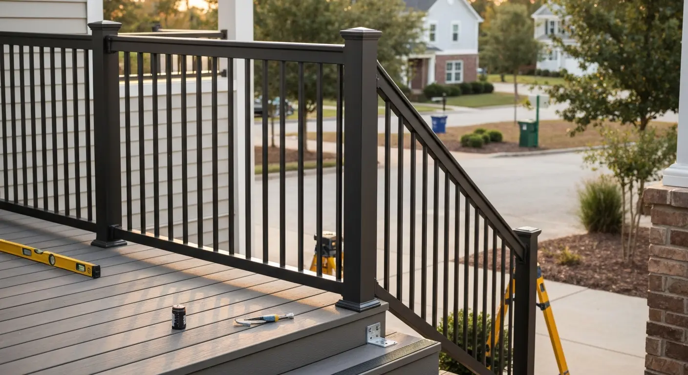 Custom deck stairs and railings