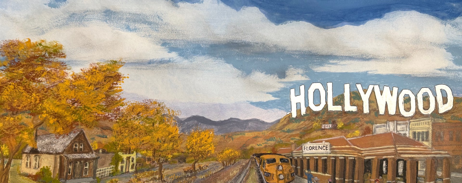 Painting banner for The Wrong Side of the Tracks