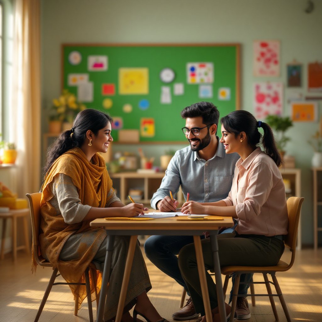 Parents at a school session
