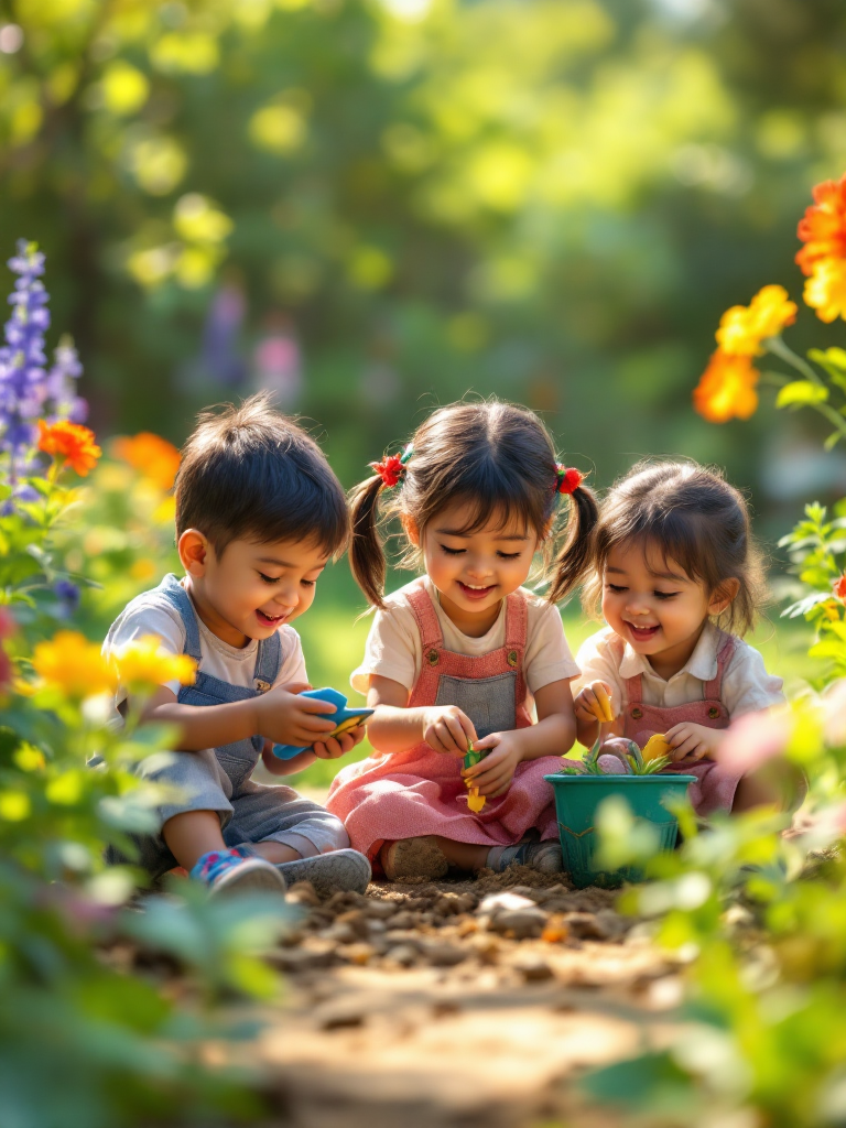 Happy children playing together