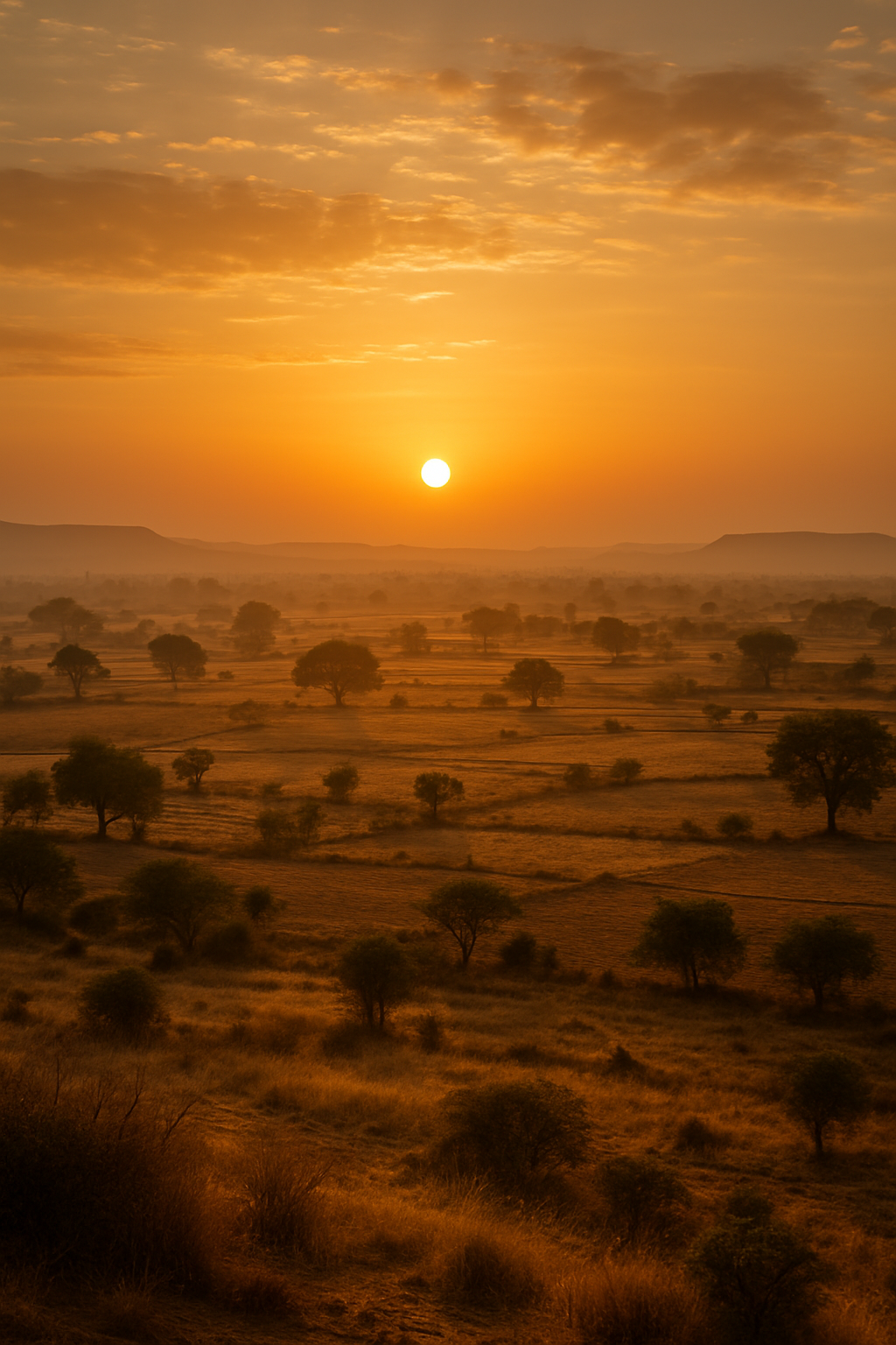 Sunrise over the Indian countryside
