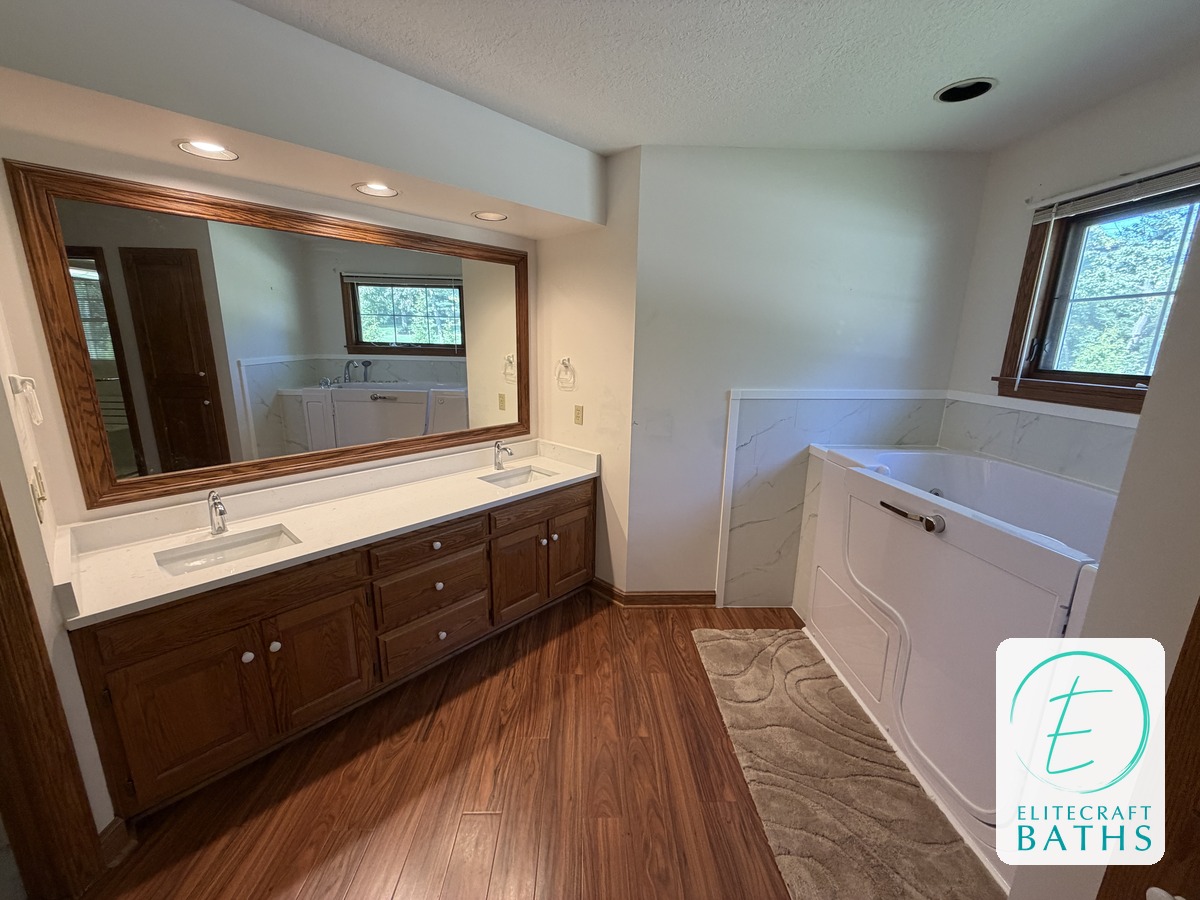 Finished bathroom remodel by Elitecraft Baths in Northeast Ohio