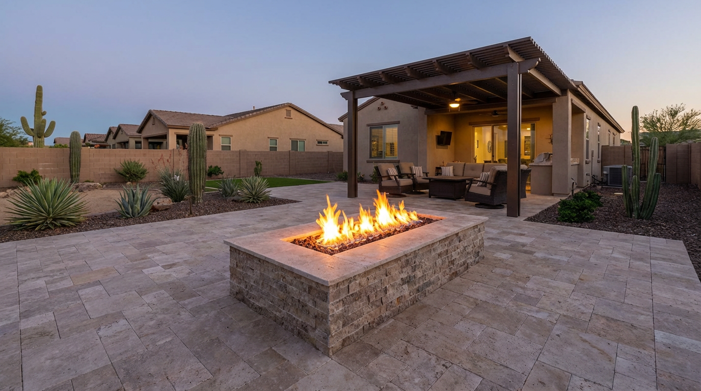 pergola and fire pit in phoenix arizona