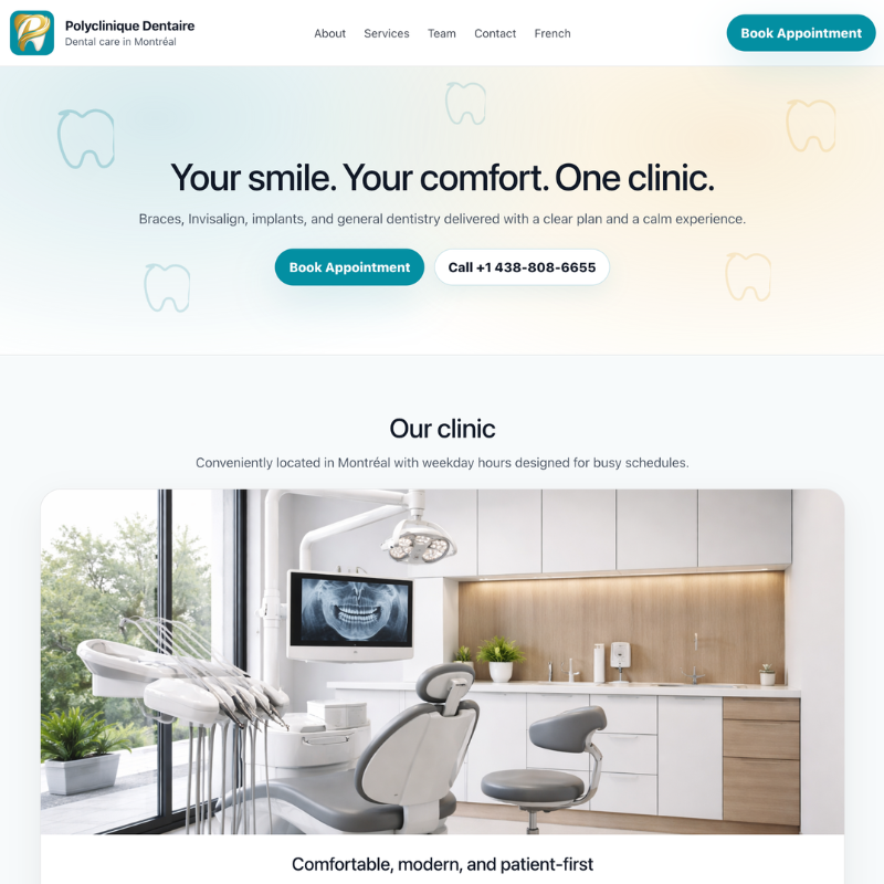 Exemple de site Polyclinique Dentaire