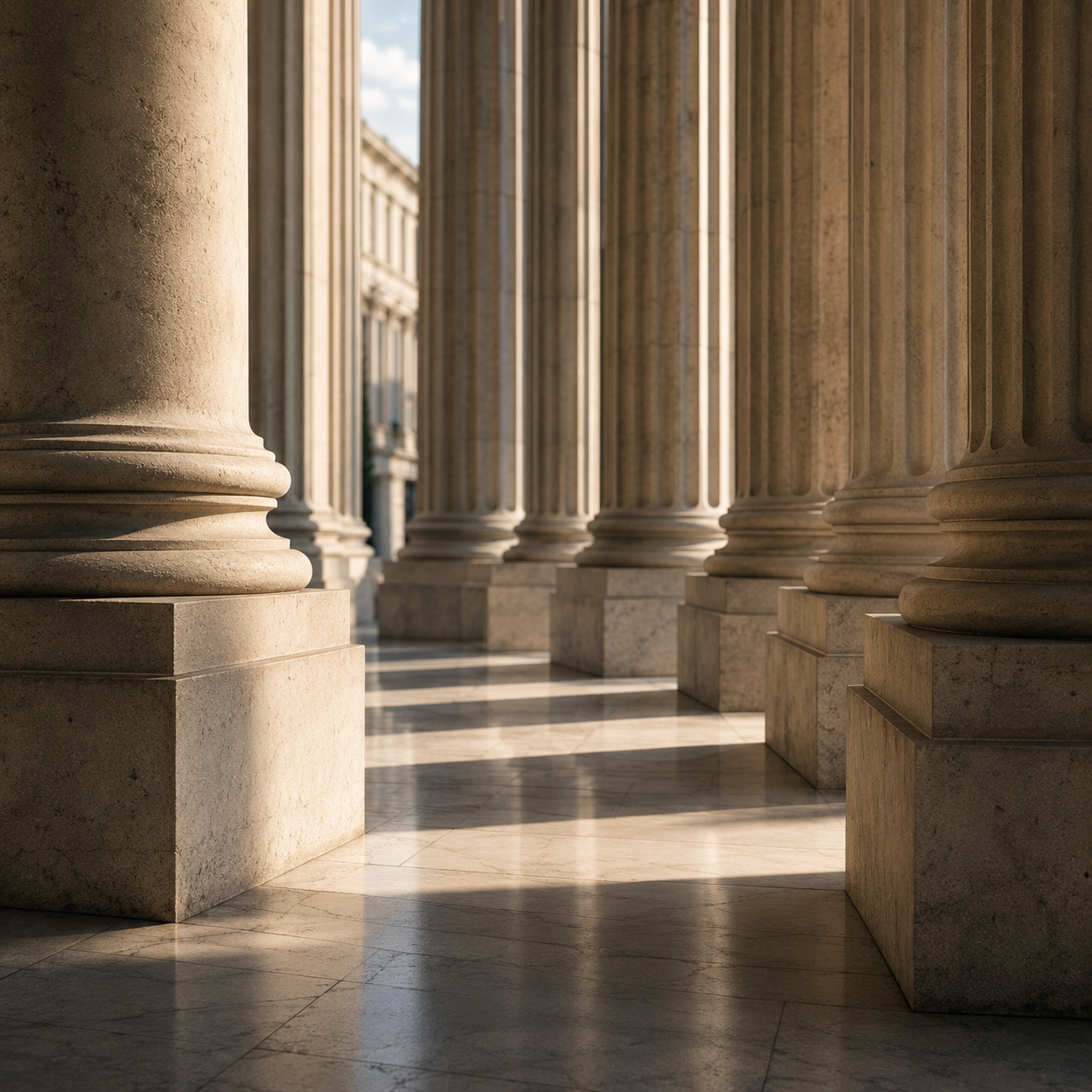 Columns of a courthouse or governmental building