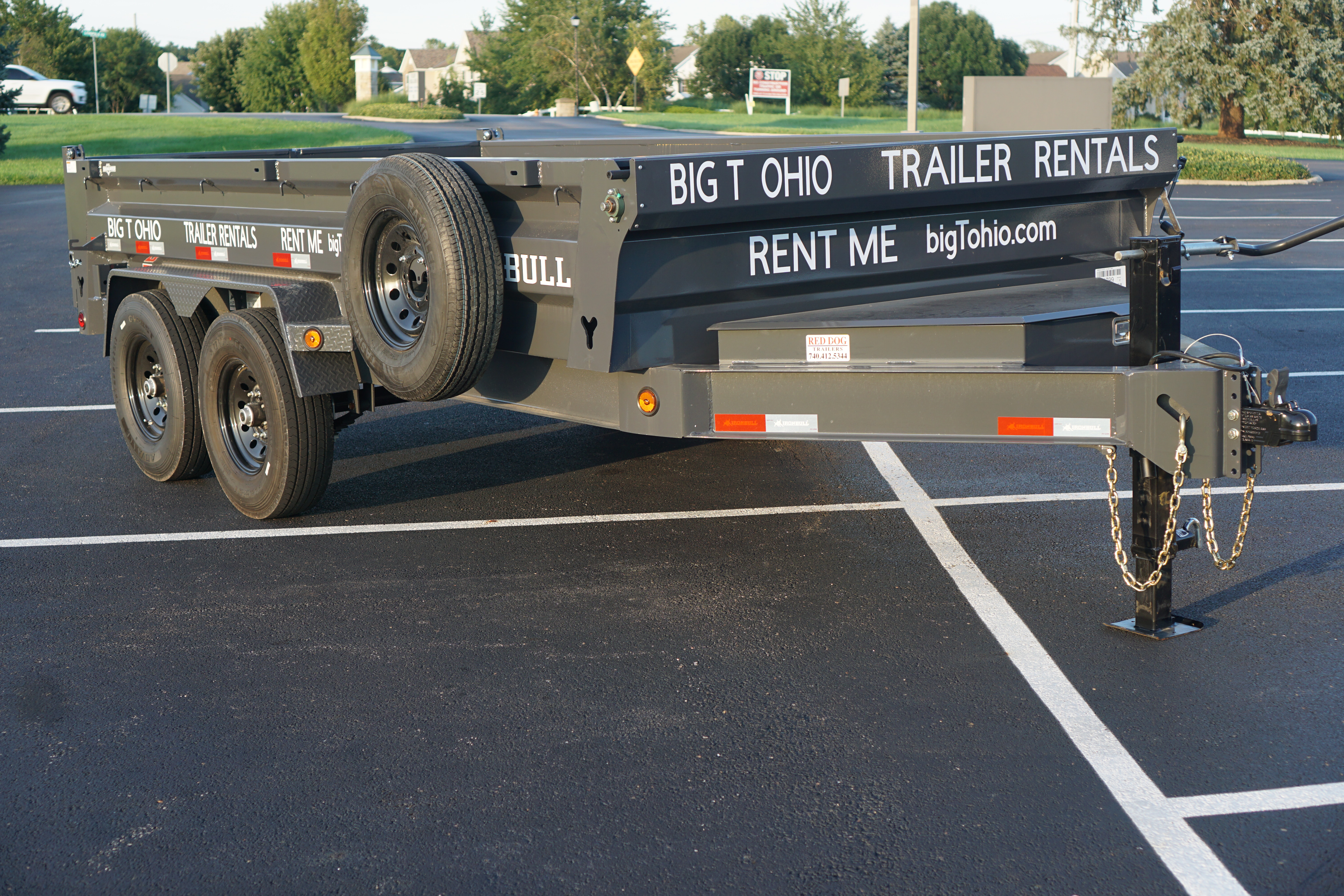 Trailers ready for pickup at the Big T Ohio lot in Canal Winchester, OH
