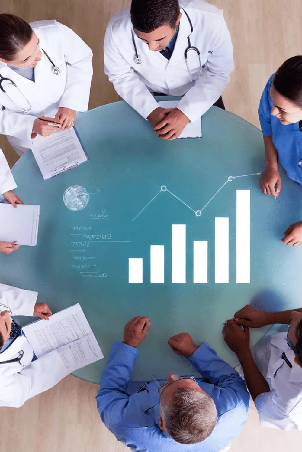 Team analyzing data