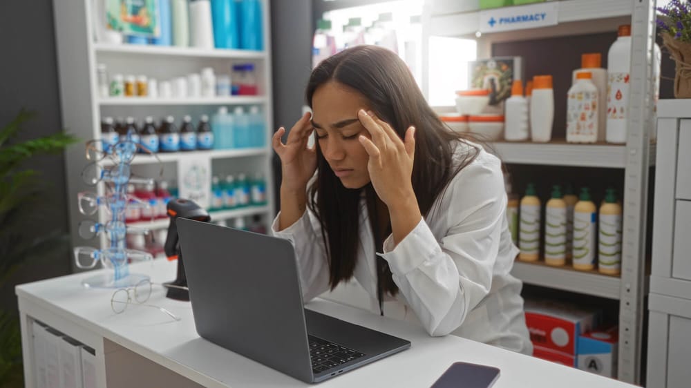 Overwhelmed pharmacist