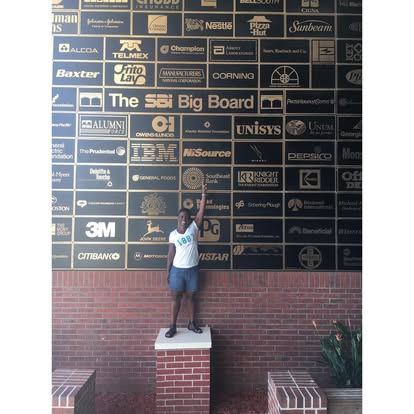 Rafat at the FAMU School of Business and Industry Big Board
