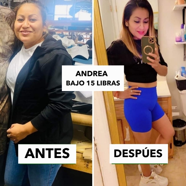 Comparación del antes y después de una participante del método
