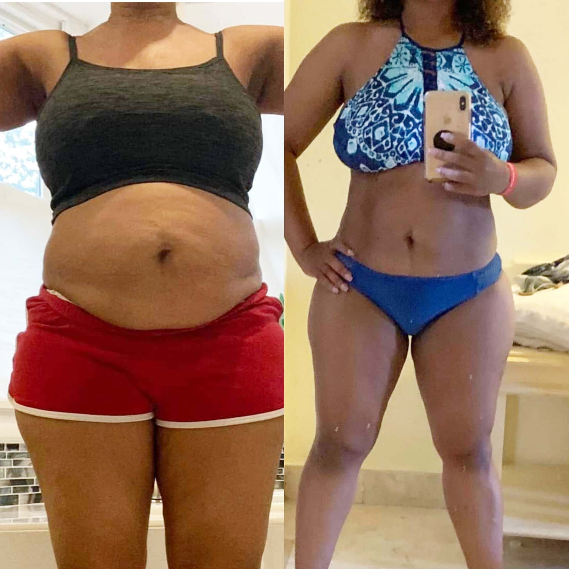 Comparación del antes y después de una participante del método